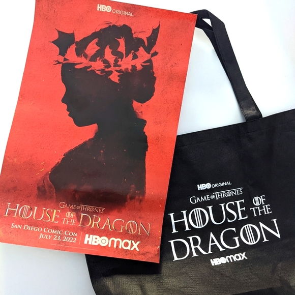 HBO Handbags - SDCC 2022 Exclusive House of the dragons tote bag + poster